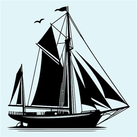 Premium Vector Sailing Boat Silhouette Illustration Free Vector