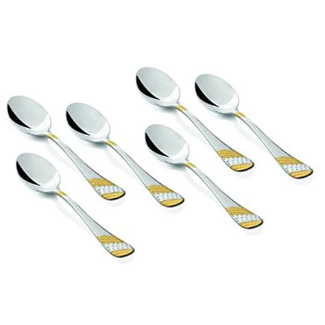 Buy Fns Imperio Stainless Steel Dinner Spoon Karat Gold Plated On