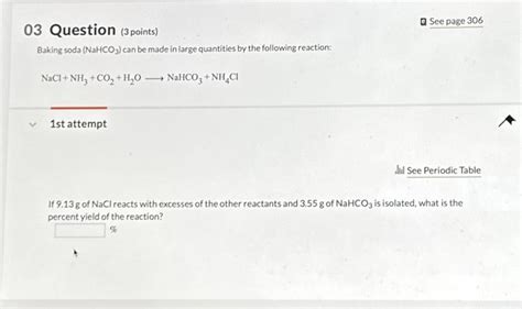 Solved Question Points Baking Soda Nahco Can Be Chegg