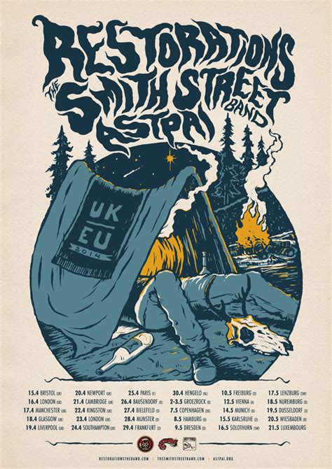 Restorations The Smith Street Band Astpai Tour Poster On Behance