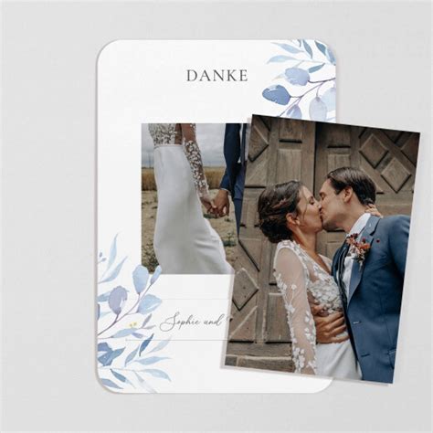 Dankeskarte Hochzeit Greenery Leaves Fotoband Rosemood