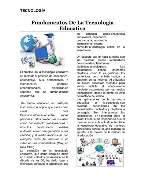 Fundamentos De La Tecnolog A Educativa Pdf