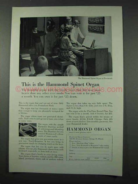 Hammond Spinet Organ Ad Provencial Bo