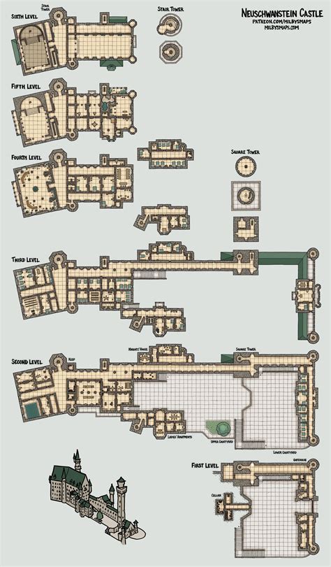 I Made A Map Of Neuschwanstein In Bavaria The Most Famous Of The Mad