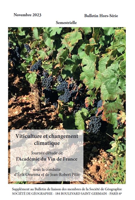 Acheter Le Bulletin Hors S Rie Viticulture Et Changement Climatique