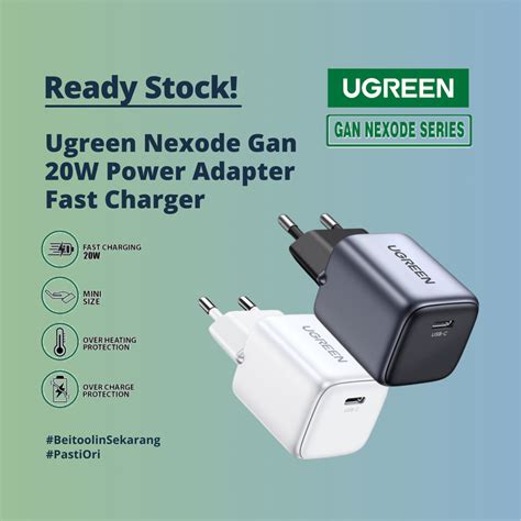 Jual Ugreen Nexode Gan W Adapter Fast Charging White Shopee