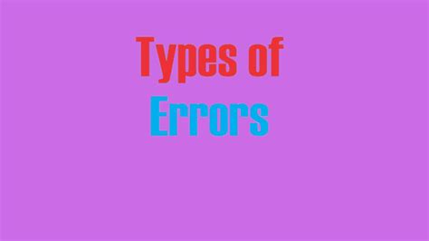 Types Of Errors In Accounting