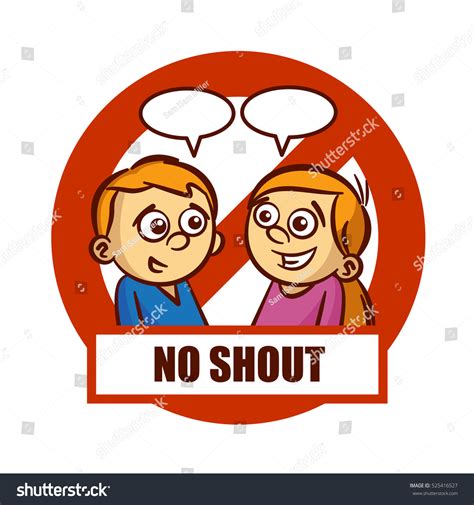 Prohibition Sign Forbidden No Shout Sticker Stock Vector Royalty Free