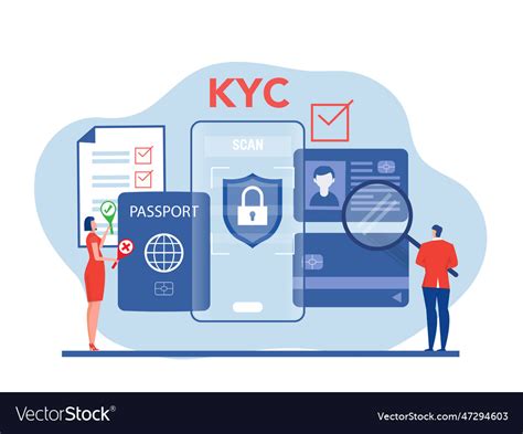 Kyc Or Know Your Customer With Business Verifying Vector Image