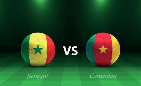 Senegal Vs Cameroon Football Scoreboard Broadcast Template