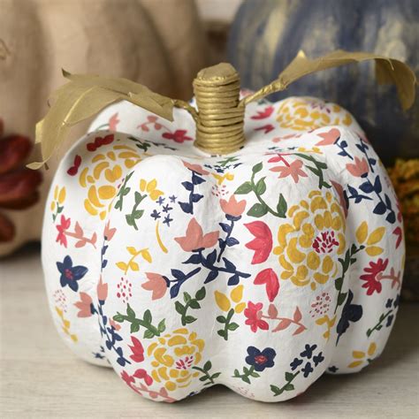 Paint A Faux Pumpkin And Turn It Trendy Fall Floral Pumpkin