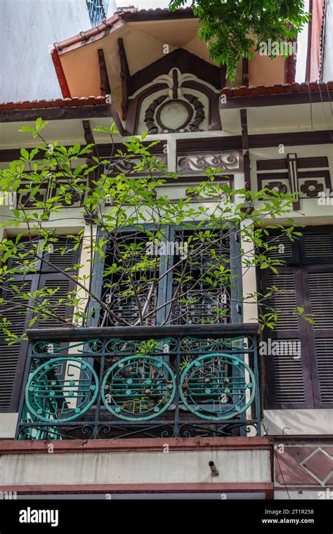 French Indochina architecture of Old Quarter or Phố cổ Hà Nội Hanoi