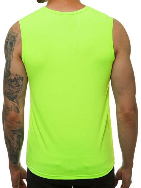 Mens Tank Top Green Neon Ozonee Js9900172 Mens Clothing Ozonee