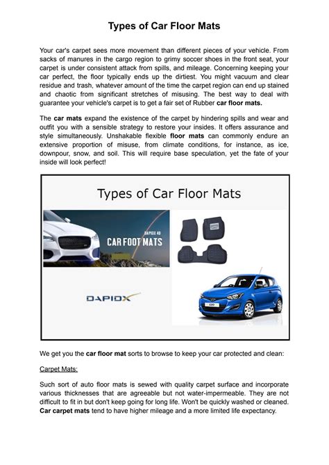 Types of Car Floor Mats by Dapidx - Issuu