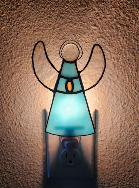 Angel Night Light Stained Glass Etsy