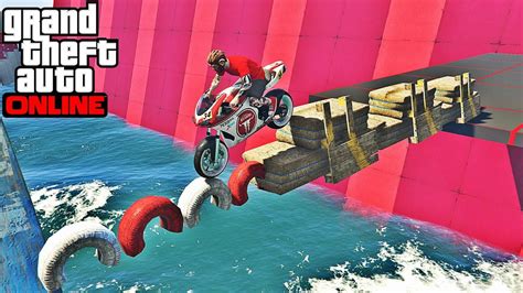 Gta Online Parcours Hard Moto Youtube