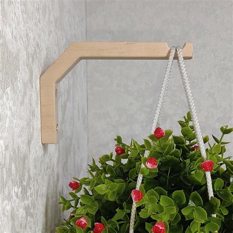 L Shaped Hookmodern Plant Hook Wood Wall Plant Hook Wooden Etsy