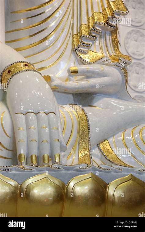 Detail Of Buddha Sitting In Bhumisparsha Mudra Posture Fo Guang Shan