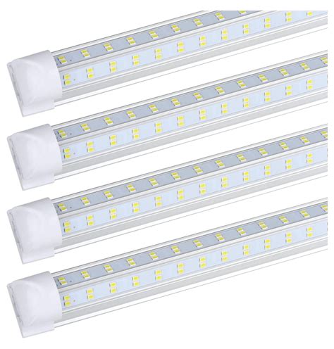 4 Pack 4FT LED Shop Light, 72W 9500LM 5000K, Daylight White, 4 Row V ...