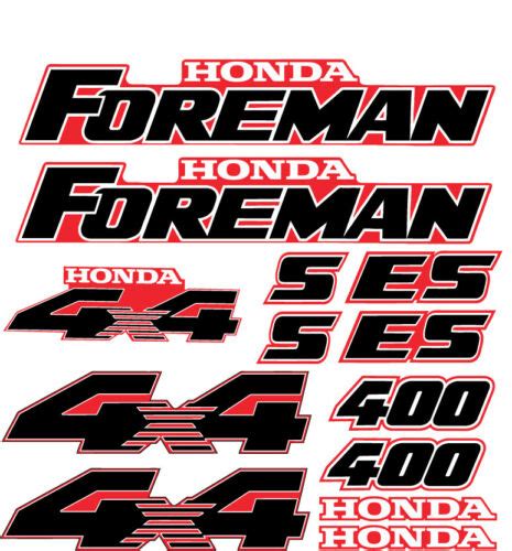 Honda Foreman 400 450 S Es 4x4 Oem Decal Emblem Sticker Kit Forman Atv Quad Set Ebay