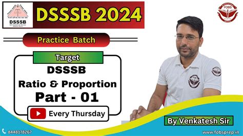 Ratio Proportion Dsssb Practice Batch Fobs Edu By Venkatesh