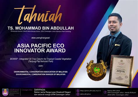 UiTM Johor On Twitter Tahniah Diucapkan Kepada Ts MOHAMMAD BIN