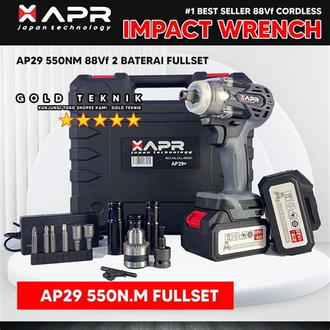 Jual APR Impact Wrench 550NM 88vf Mesin Pembuka Baut Roda Ban Mobil