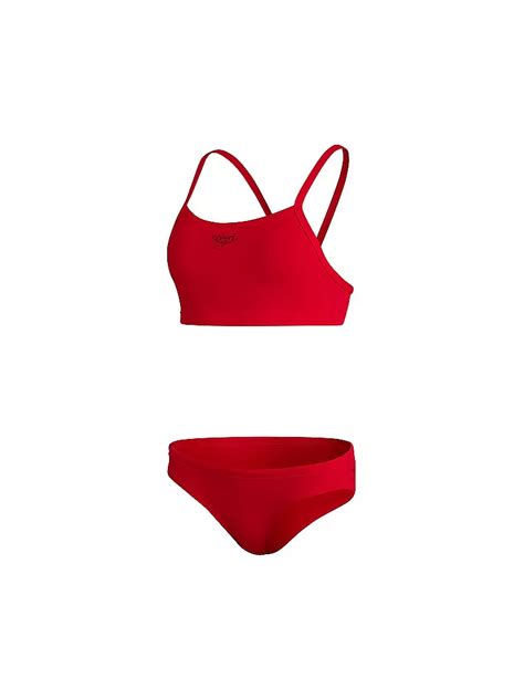 SPEEDO Damen Bikini Essential Endurance Thinstrap Rot