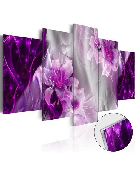 Tableau Sur Verre Prairie Coquelicots Violets Artgeist Violet