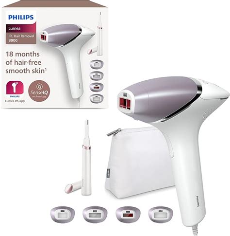 Philips Lumea Series 8000 Ipl Hair Removal Device With Senseiq Technology 4 Attachments For