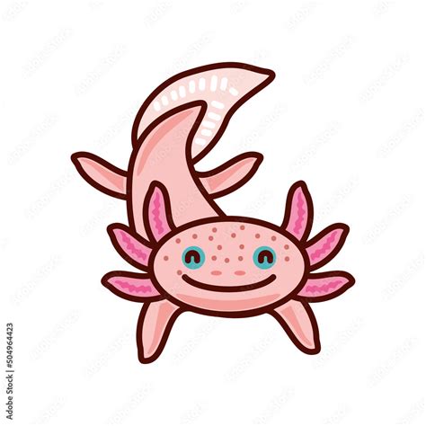 axolotl cartoon style Stock Vector | Adobe Stock