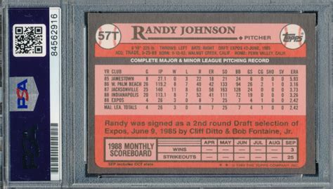 Randy Johnson Signed Topps Traded T Rc Psa Pristine Auction