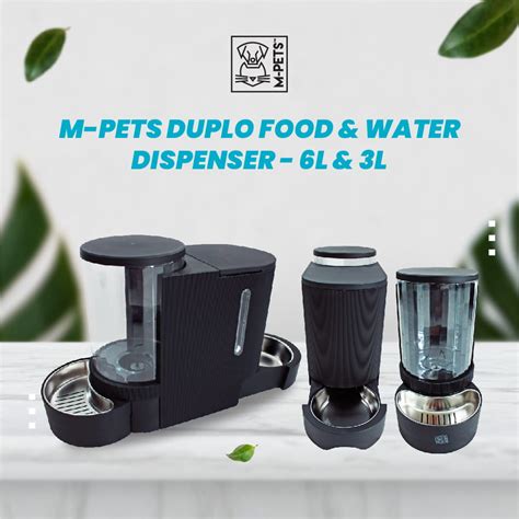 Dispenser Makan Minum Anjing Kucing M Pets Duplo Dispenser