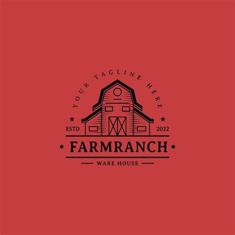 Ilustração em vetor de armazém de rancho de fazenda design de logotipo