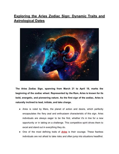 Ppt Exploring The Aries Zodiac Sign Dynamic Traits And Astrological