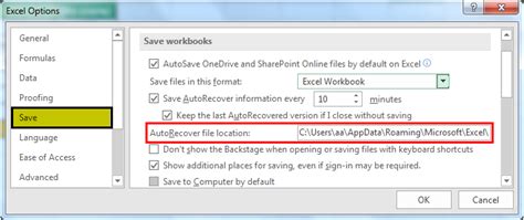 Autosave In Excel How To Turn On Using Excel Option Vba