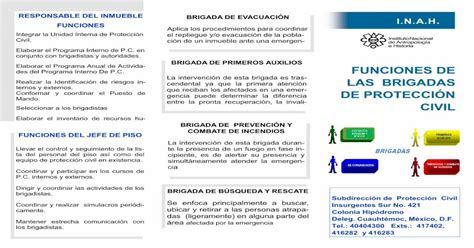 Brigada De Primeros Auxilios Funciones De Las · Los Brigadistas