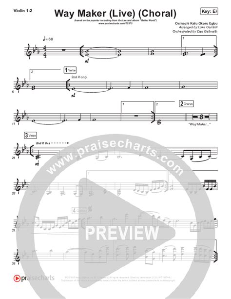 Way Maker Choral Anthem Satb Violin Sheet Music Pdf Leeland Arr