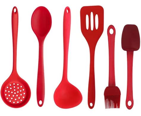 Espumadera Jogo utensílios de cozinha kit 6 peças silicone Yazi color