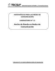 Laboratorio 13 Ancho de Banda en Redes de Comunicación docx