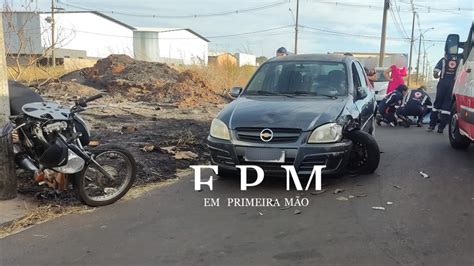 Colis O Frontal Entre Carro E Moto Deixa Jovem Ferimento Grave Em