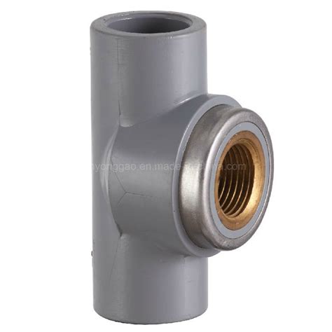 Era PVC Pipe Fitting Female Tee With Brass Schedule 80 With ASTM D2467