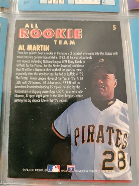 Fleer Ultra All Rookie Team Baseball Card Al Martin Pirates Ebay