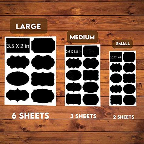 Mantah Chalkboard Label Stickers Pcs Assorted Shapes In Sizes