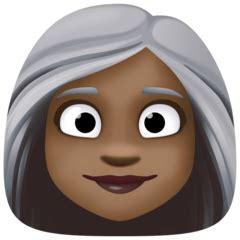 Woman Dark Skin Tone White Hair Emoji