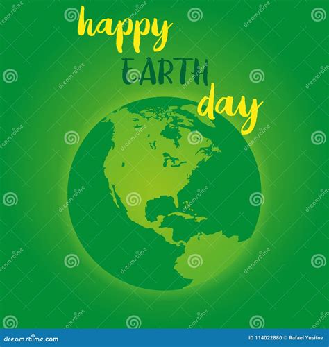 Happy Earth Day Greeting Card Vector Stock Vector Illustration Of