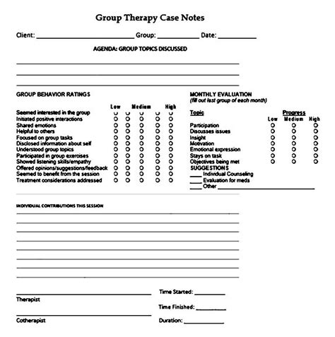 Group Therapy Note Templates Mous Syusa