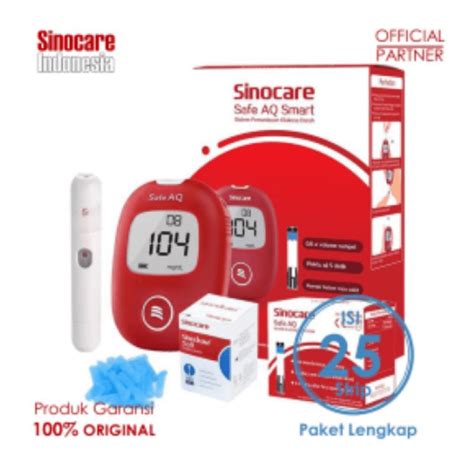 Jual Alat Cek Gula Darah Safe AQ Smart Sinocare Paket Lengkap 25