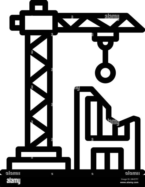 Demolition Building Crane Icon Outline Style Stock Vector Image Art