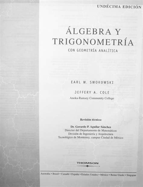 Algebra Y Trigonometria Con Geometria Analitica Edicion Pdf